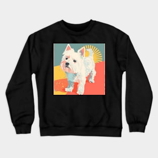 Retro West Highland White Terrier: Pastel Pup Revival Crewneck Sweatshirt